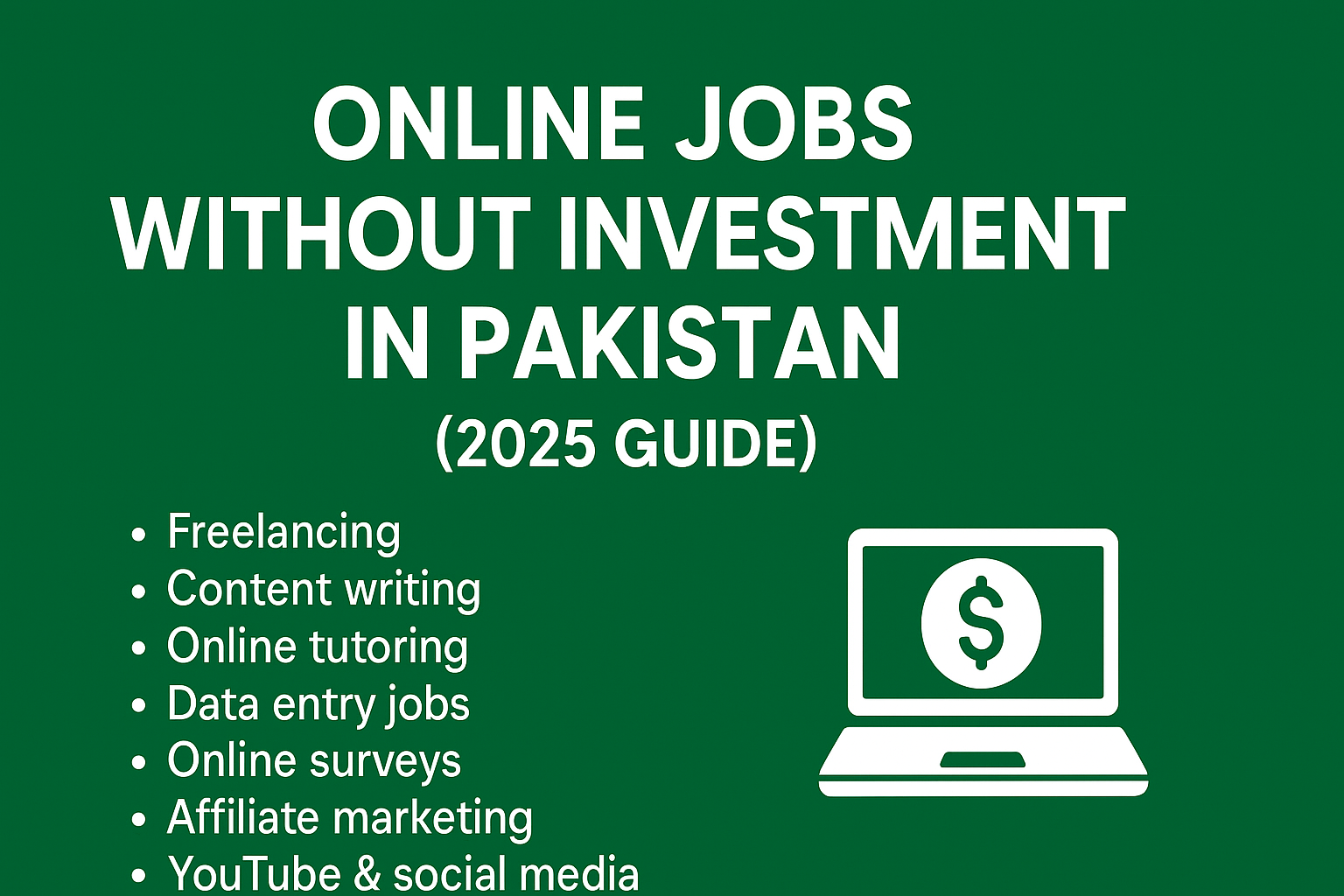 online jobs without investment in pakistan